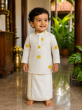 Golden Lotus Printed Kids Kurtha