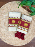 3" GT col Kottaran S.Mundu Floral print with 2 side chittam with kunjalam
