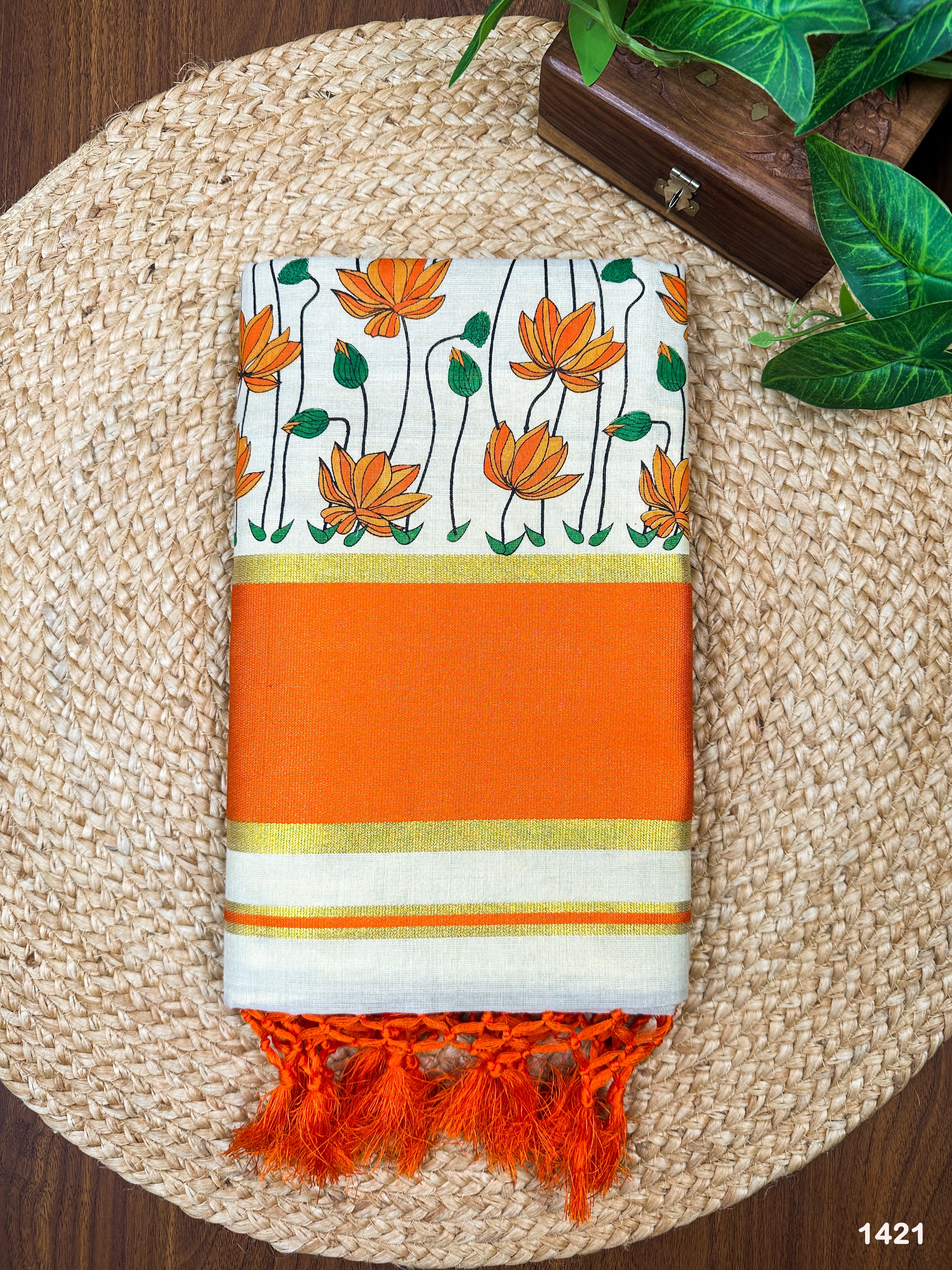 Golden Tissue Set Saree