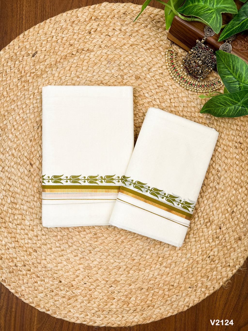 Puliyilakkara Fancy S.Set Mundu with single print