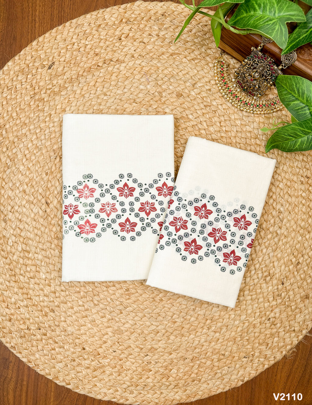 Cotton Floral Printed Set Mundu