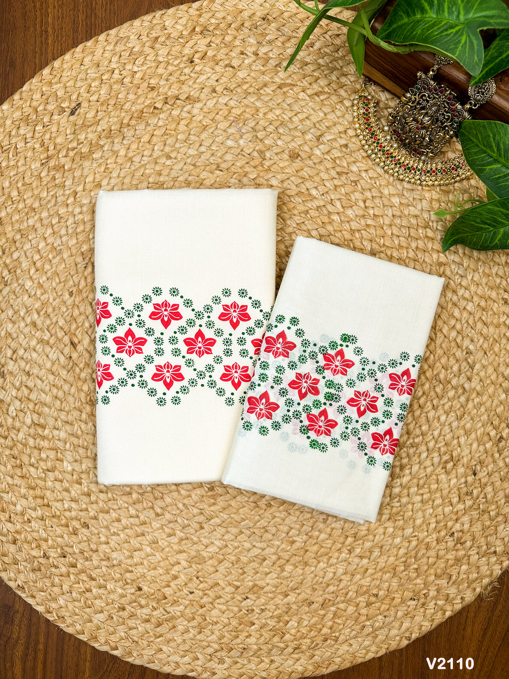 Cotton Floral Printed Set Mundu