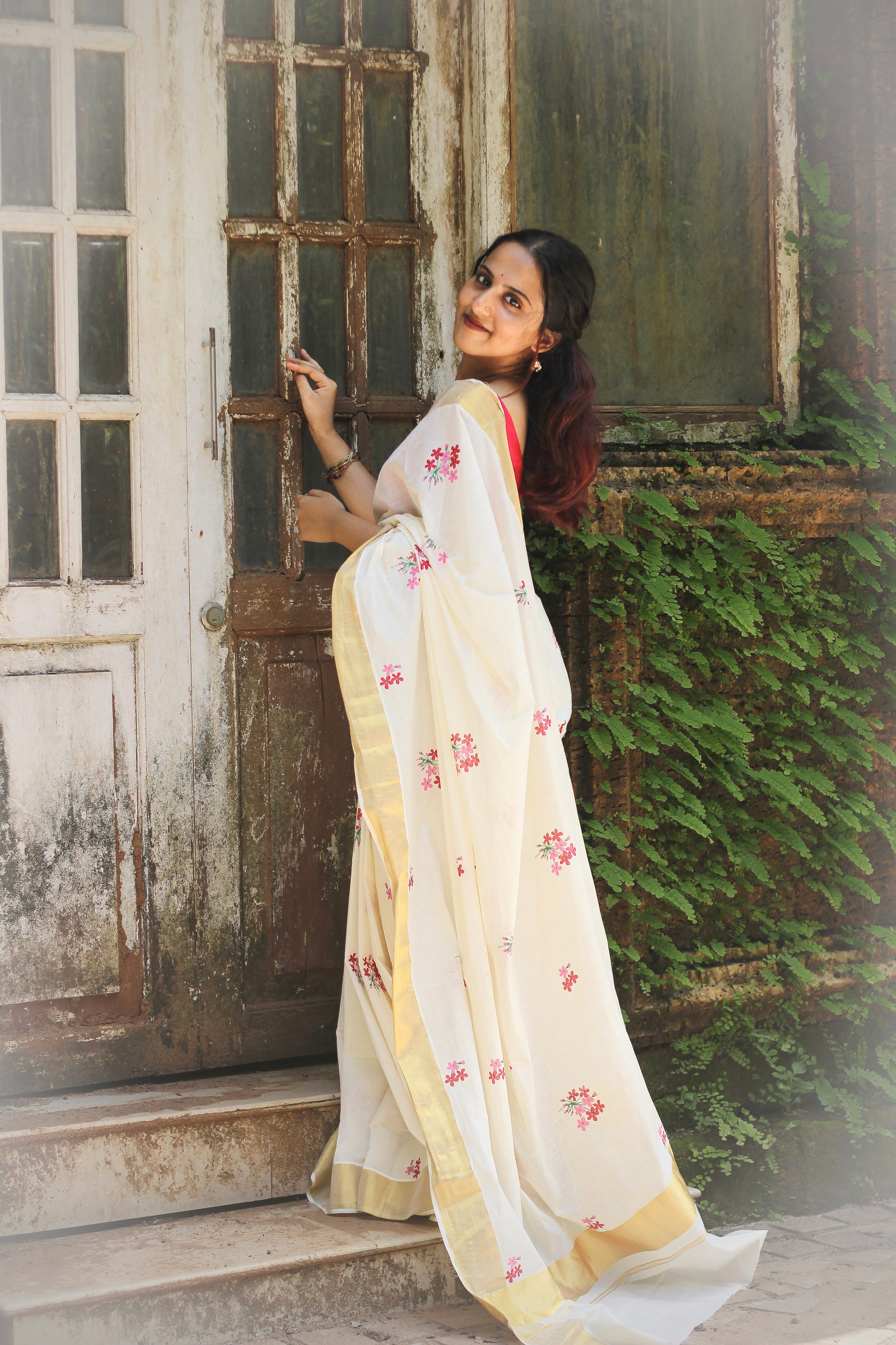 Cotton Half-fine Kasavu Set Saree