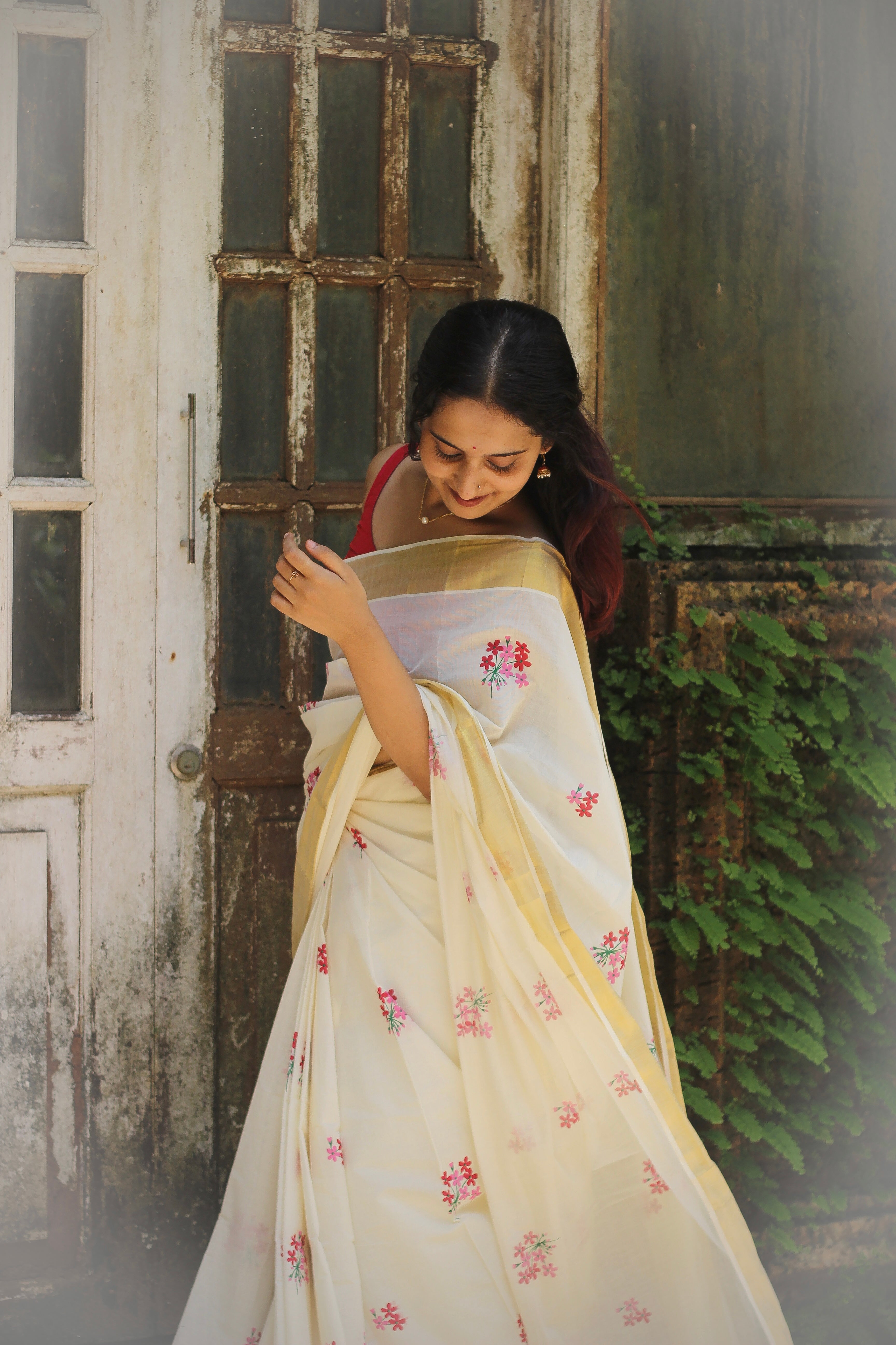 Cotton Half-fine Kasavu Set Saree