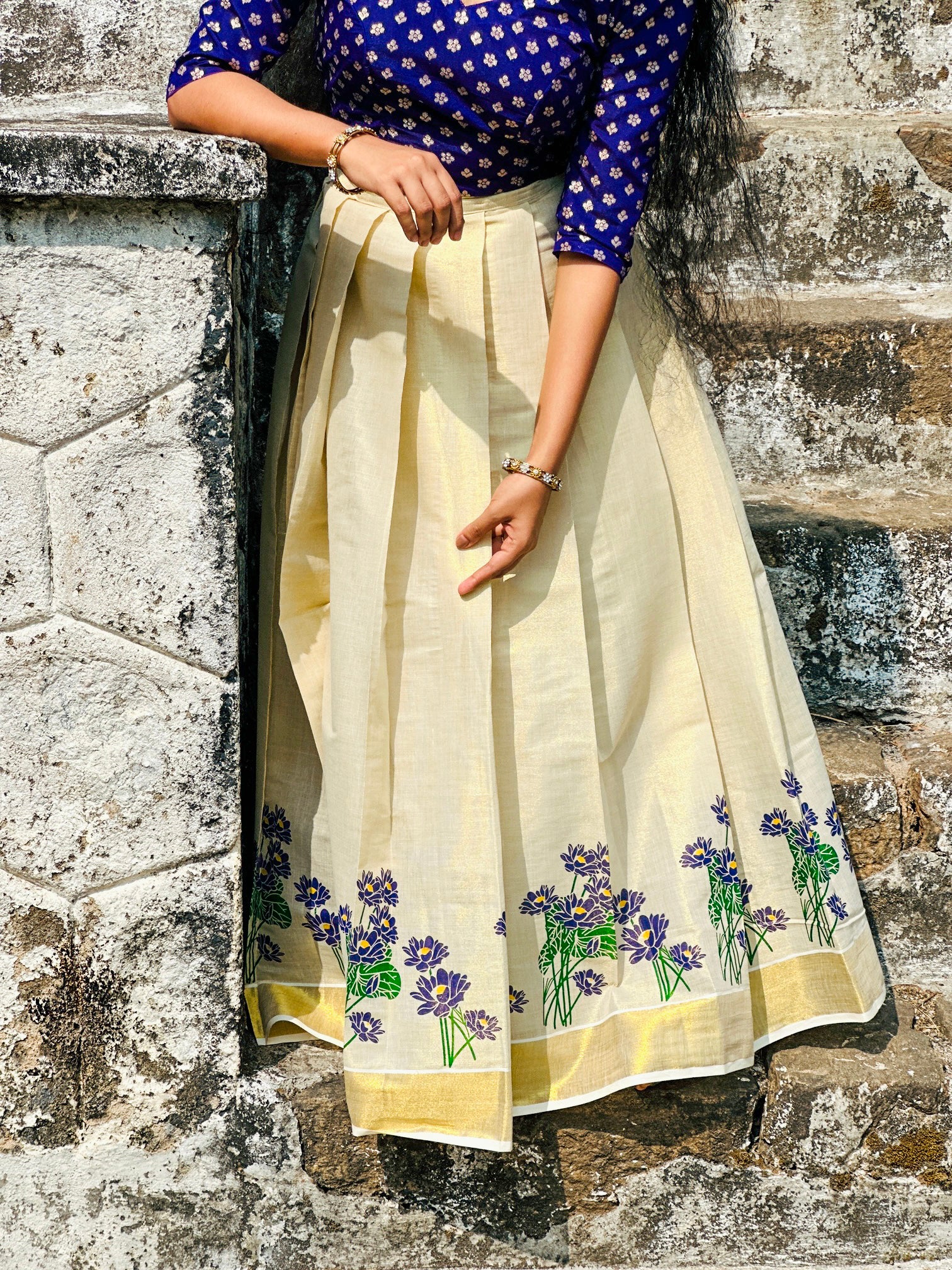 Floral Printed Tissue Top & Skirt