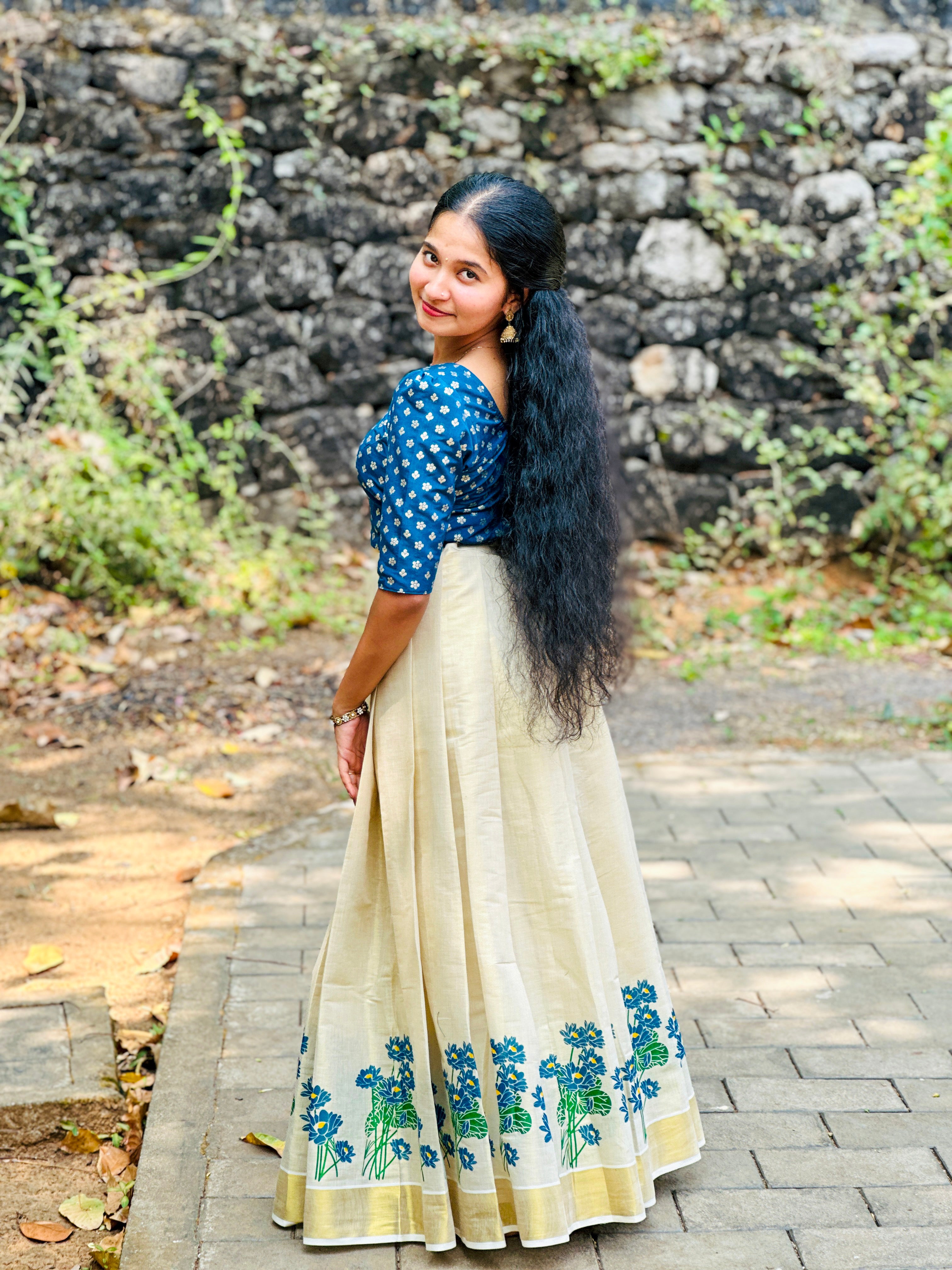 Floral Printed Tissue Top & Skirt