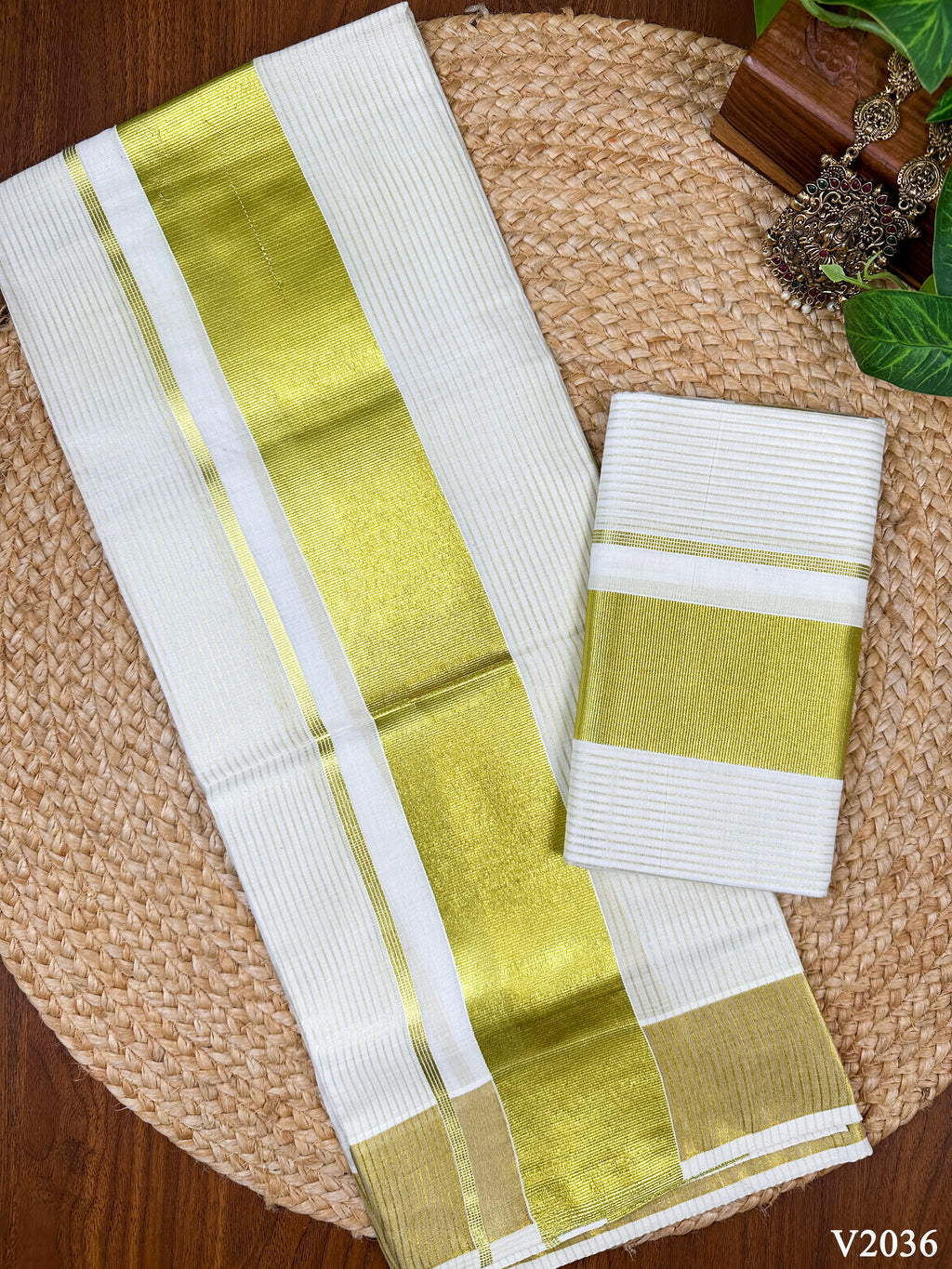 3" Cotton Stripe MJ Set Mundu