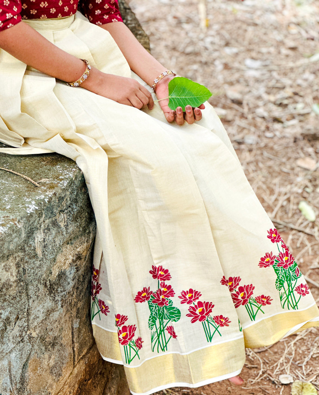 Floral Printed Tissue Top & Skirt
