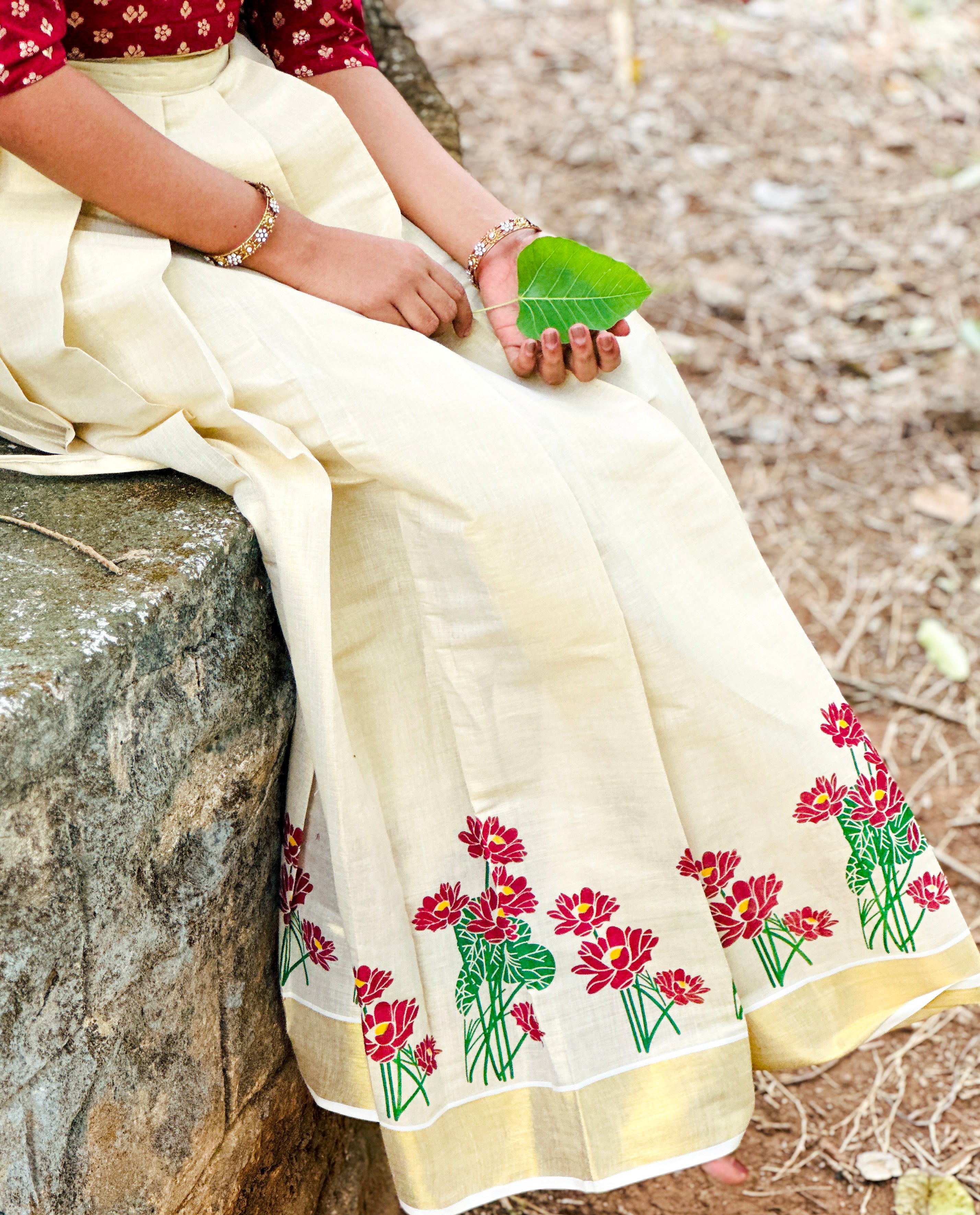 Floral Printed Tissue Top & Skirt