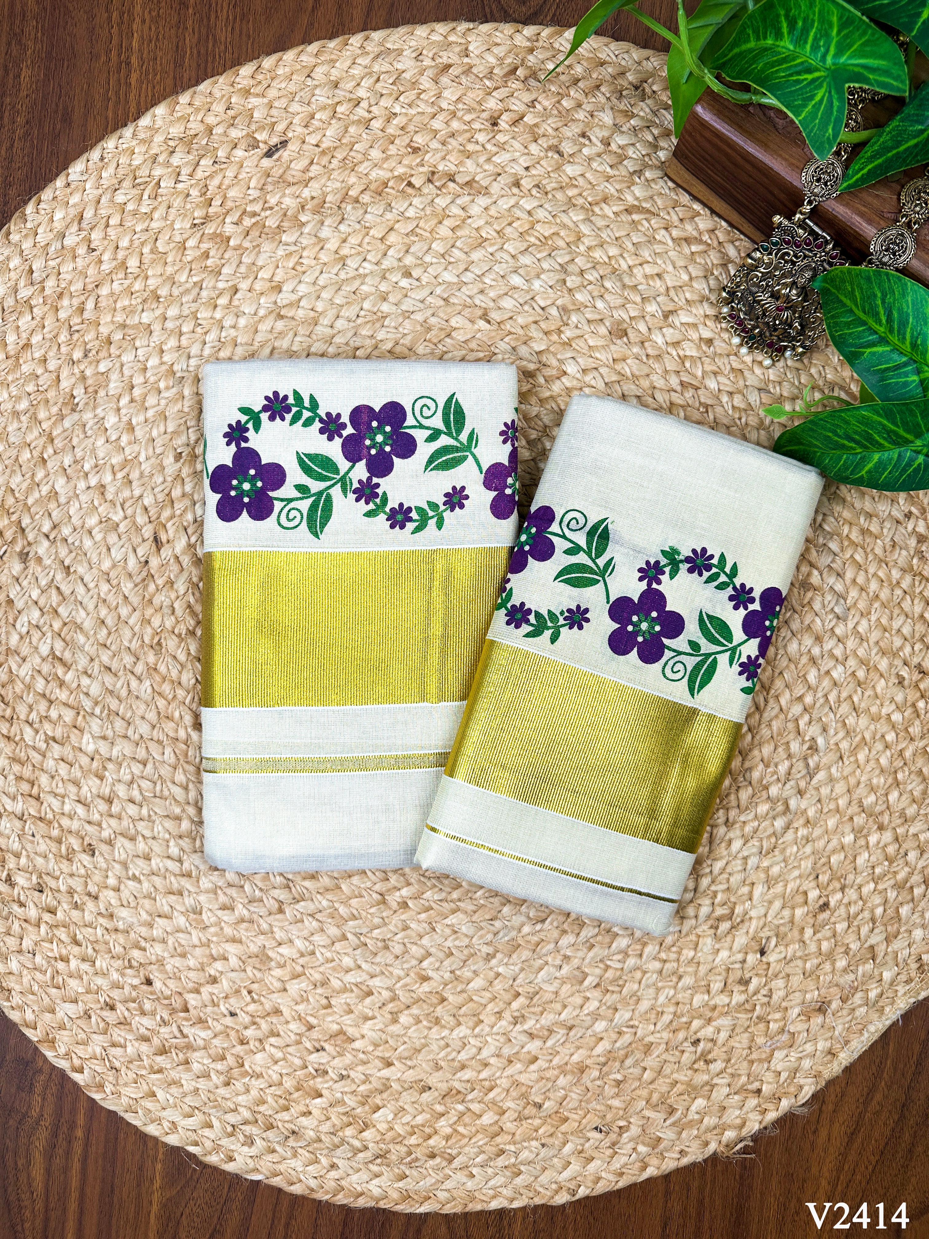 3" GT S Mundu – Dual Color Print (Without Kunjalam)
