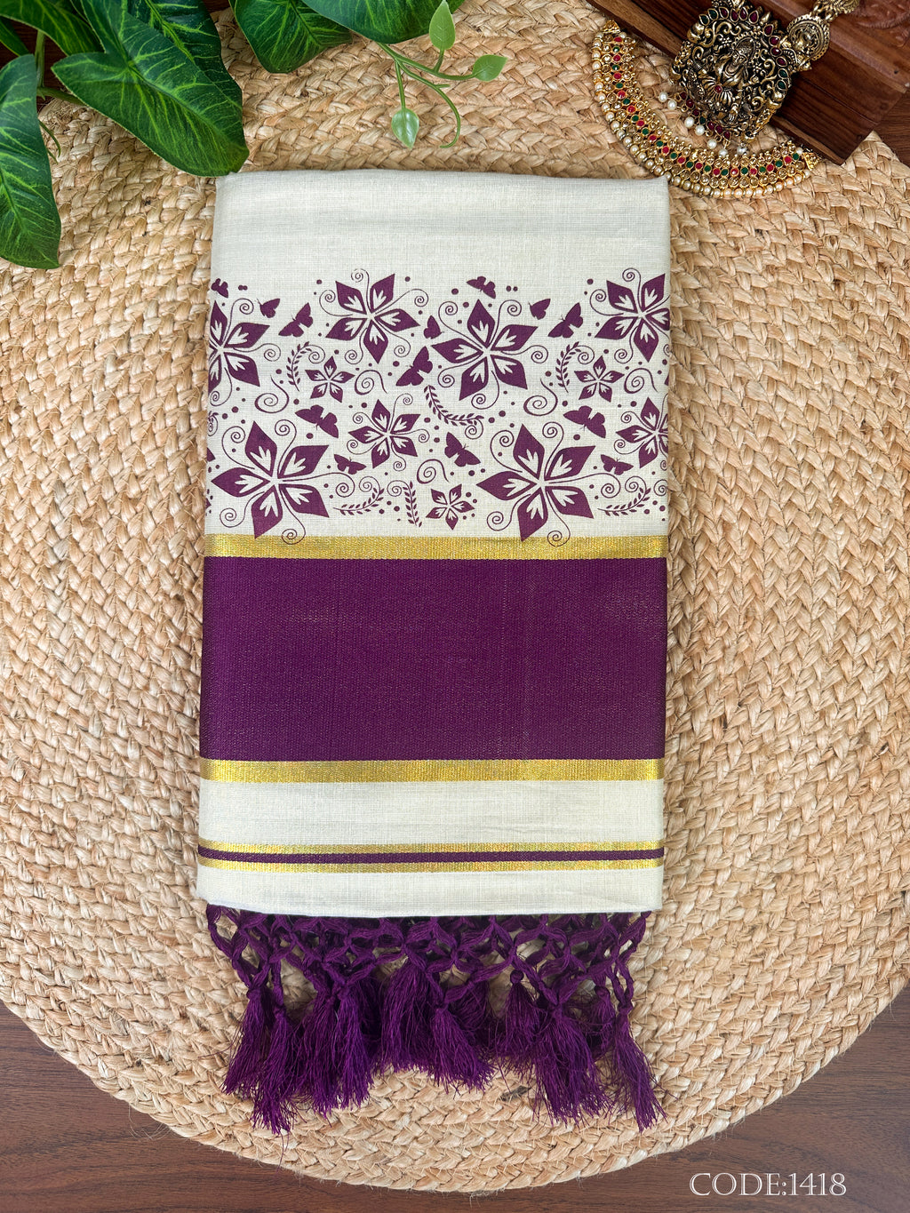 Golden Tissue Set Saree
