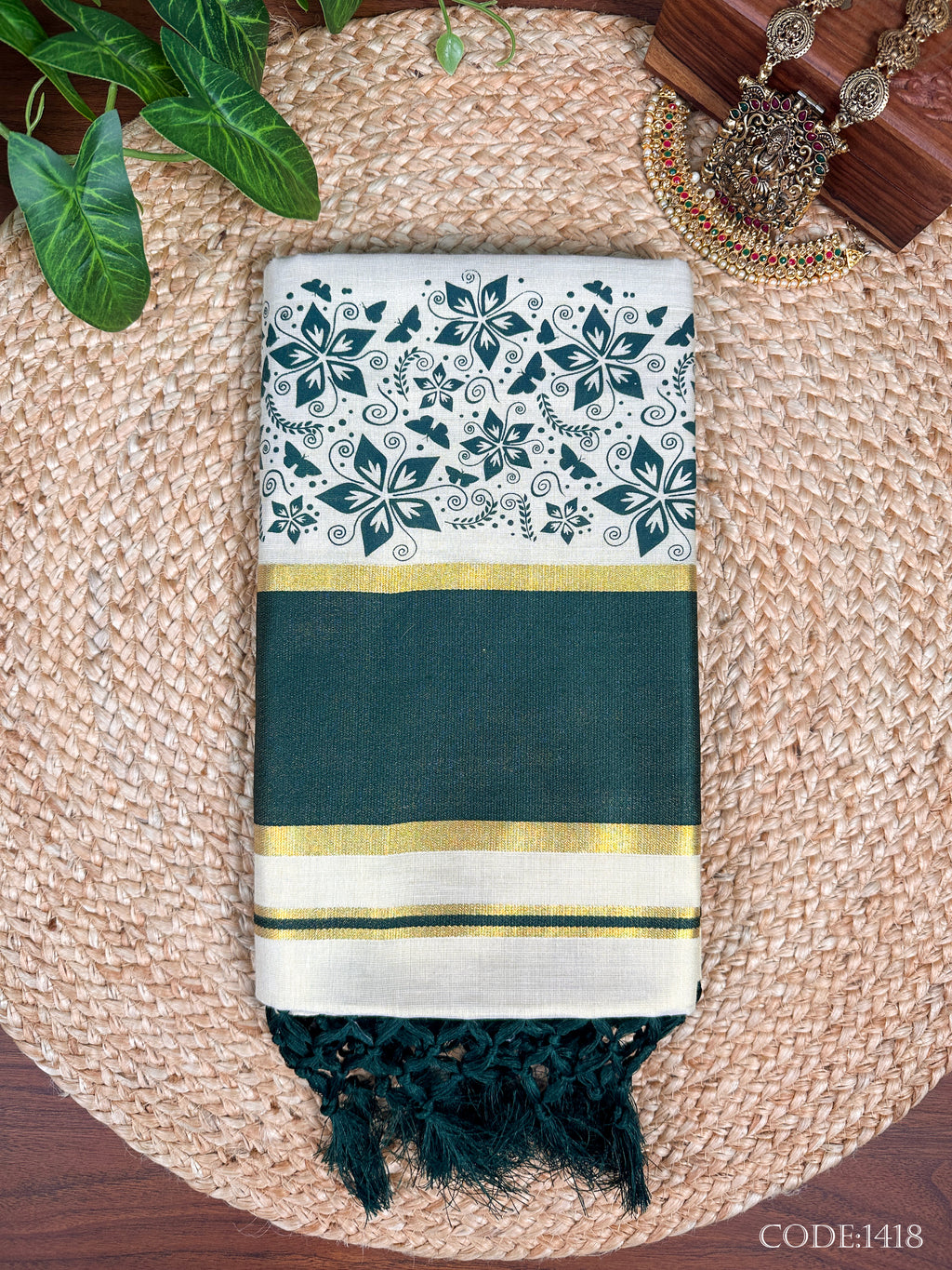 Golden Tissue Set Saree
