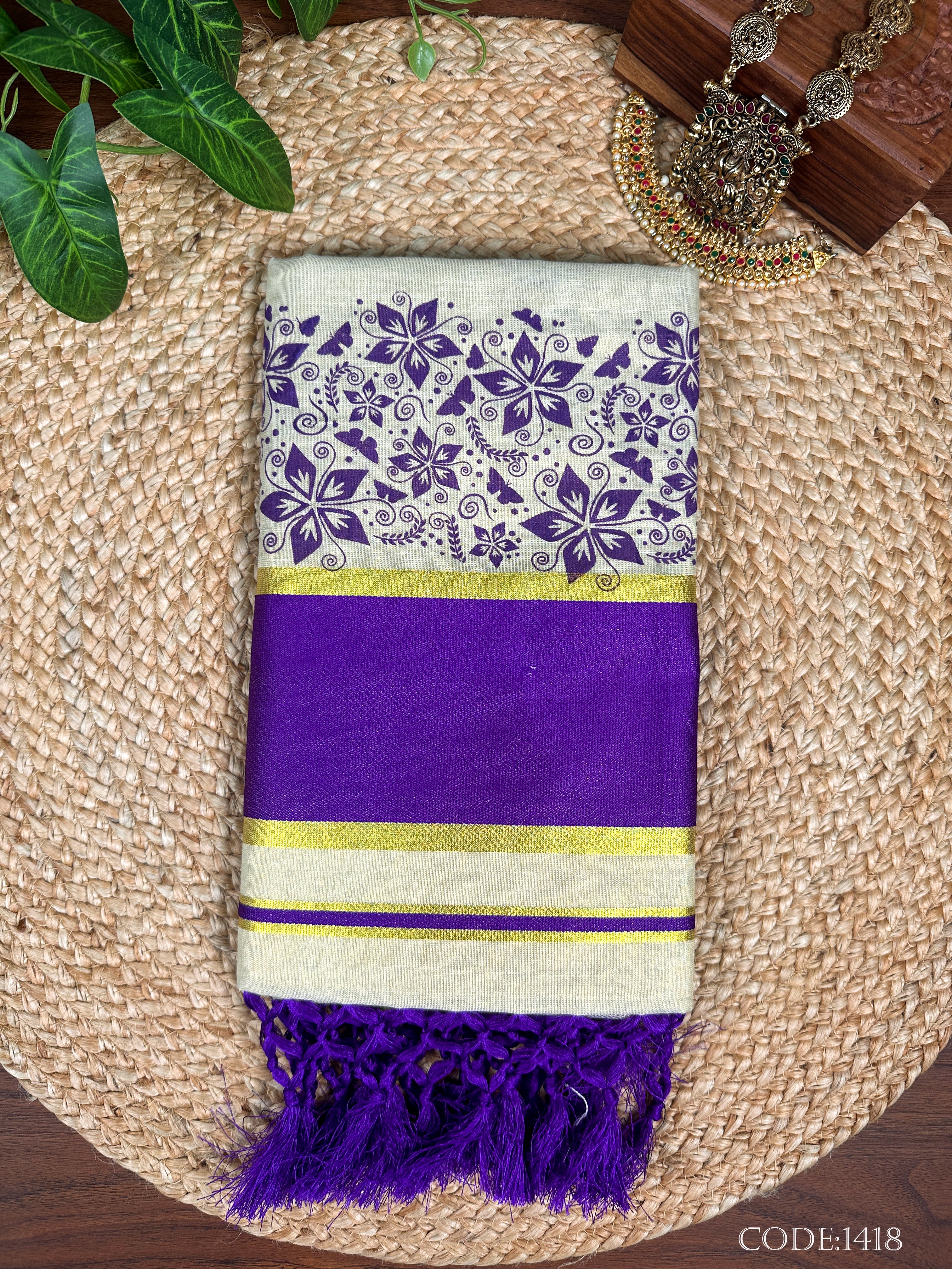 Golden Tissue Set Saree