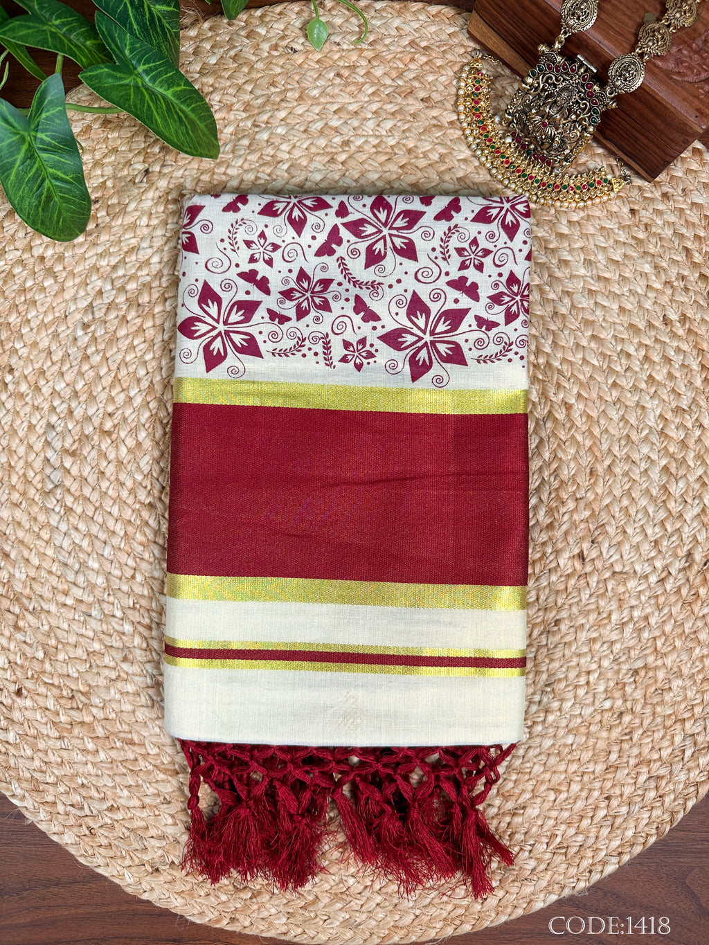 Golden Tissue Set Saree