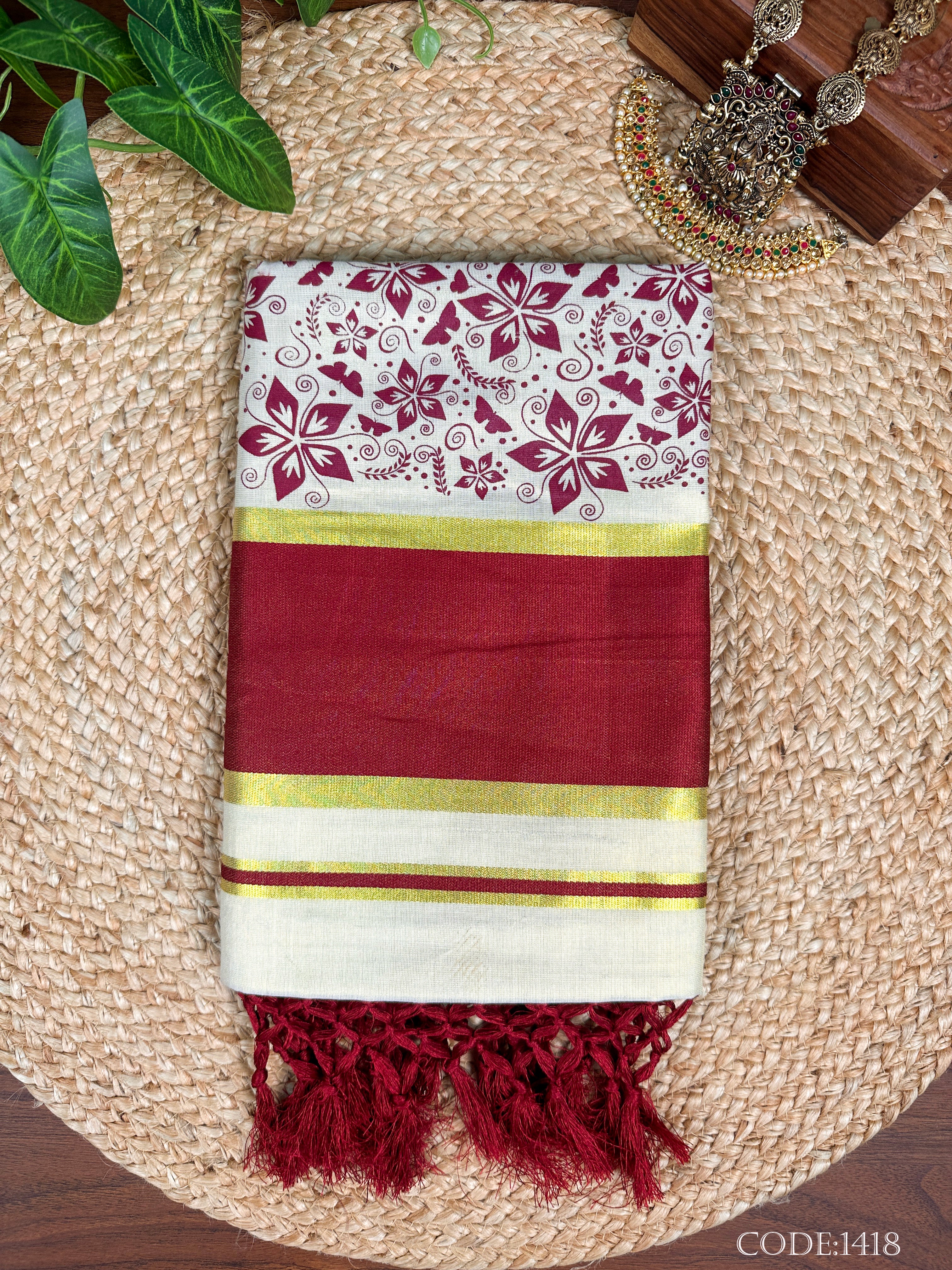 Golden Tissue Set Saree