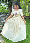 Butterfly Printed Aari Work Top & Skirt