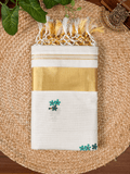 Cotton Half Fine Stripe Kasavu Set Saree