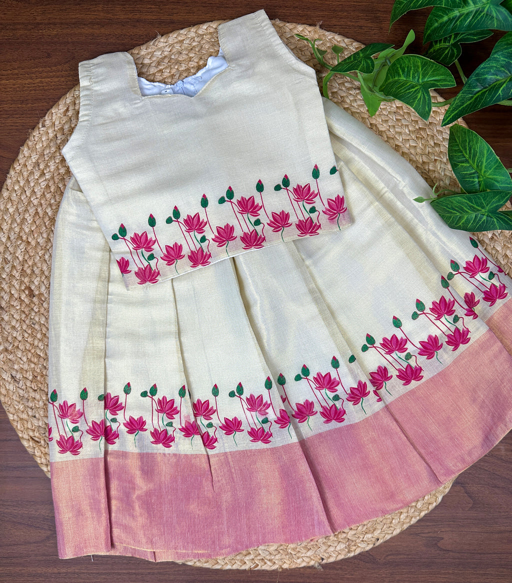 Golden Tissue Top & Skirt