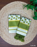 Lotus Printed Tissue Set Mundu