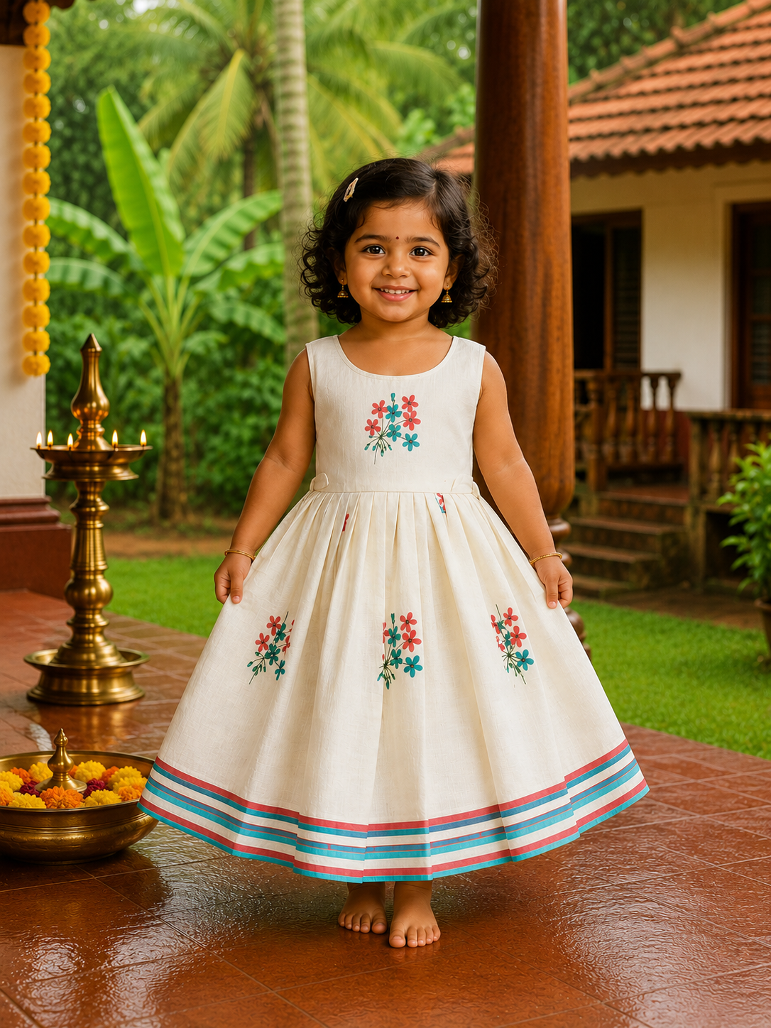 Floral Cotton Kids Frock