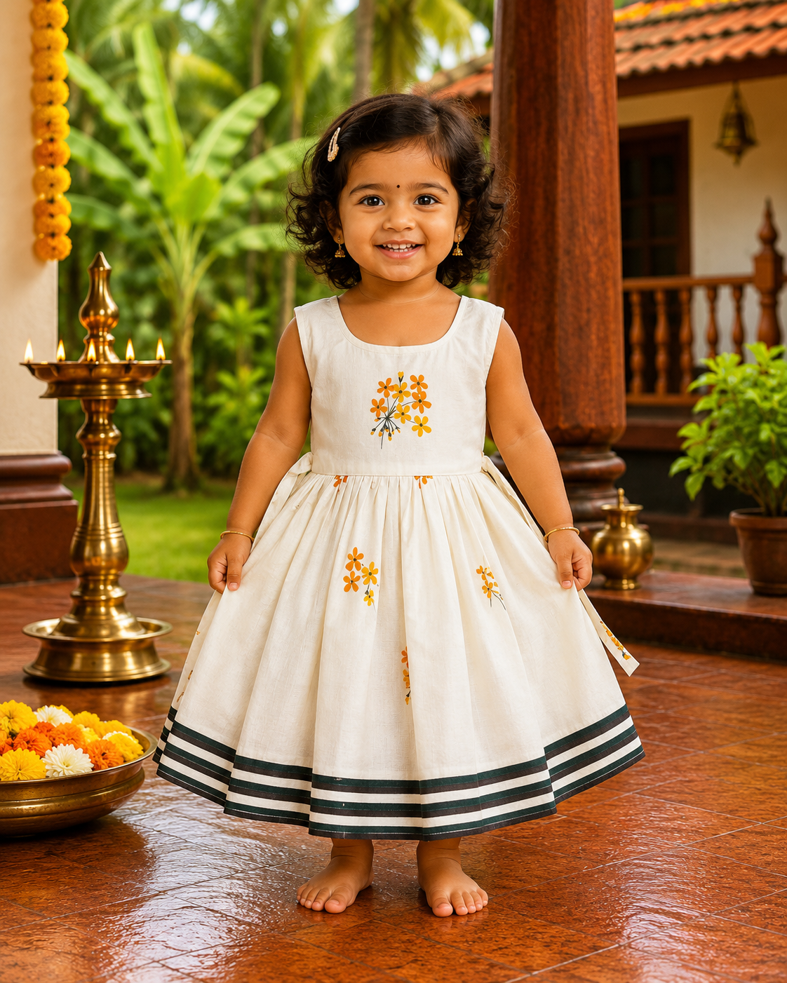 Floral Cotton Kids Frock