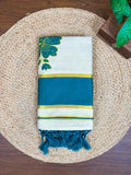 Hand-Printed Kerala Saree with Elegant Kasavu Border