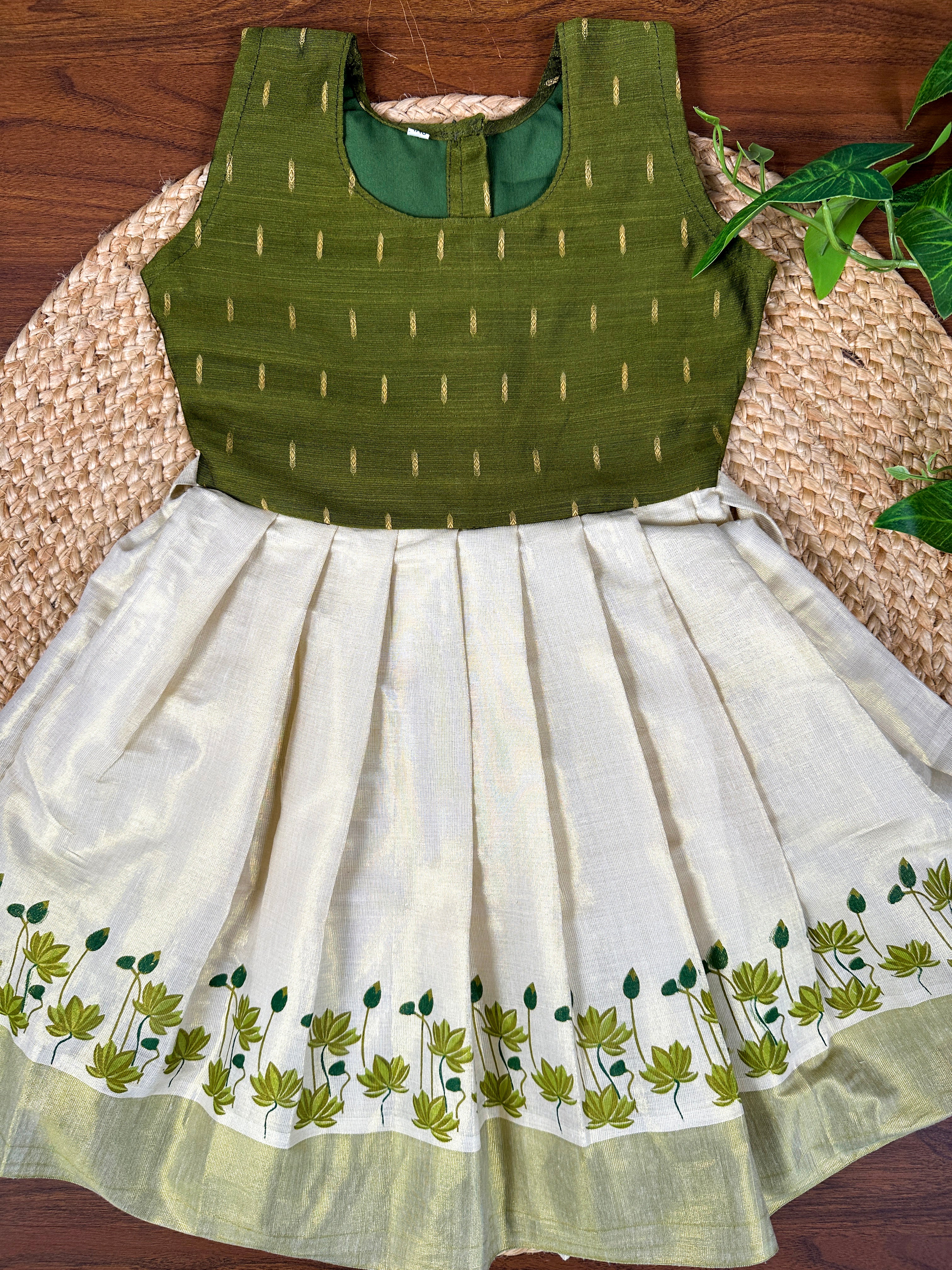 Elegant Ethnic Floral Kids Frock