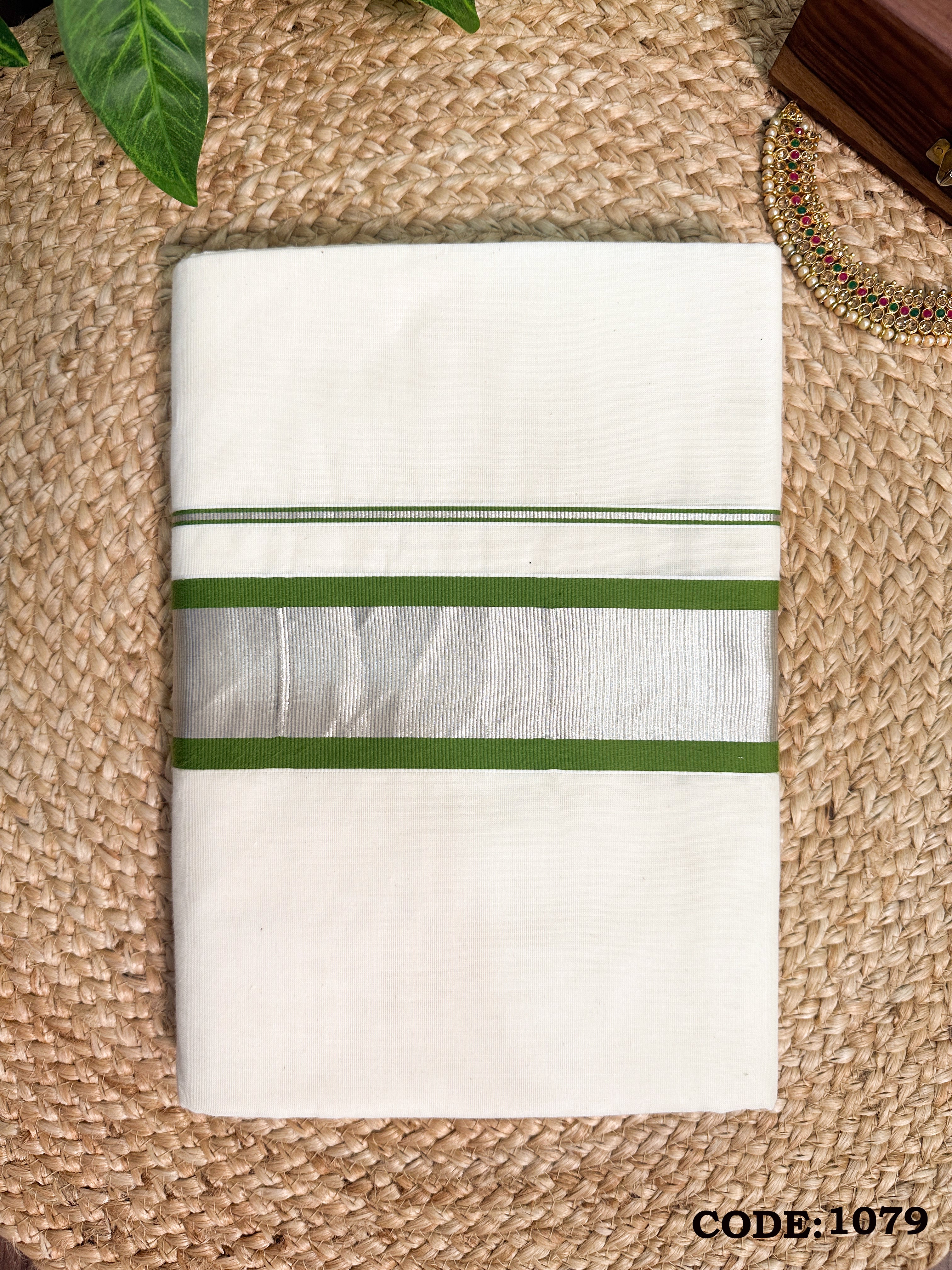 Cotton Half Fine Kasavu Saree with Light Color Border
