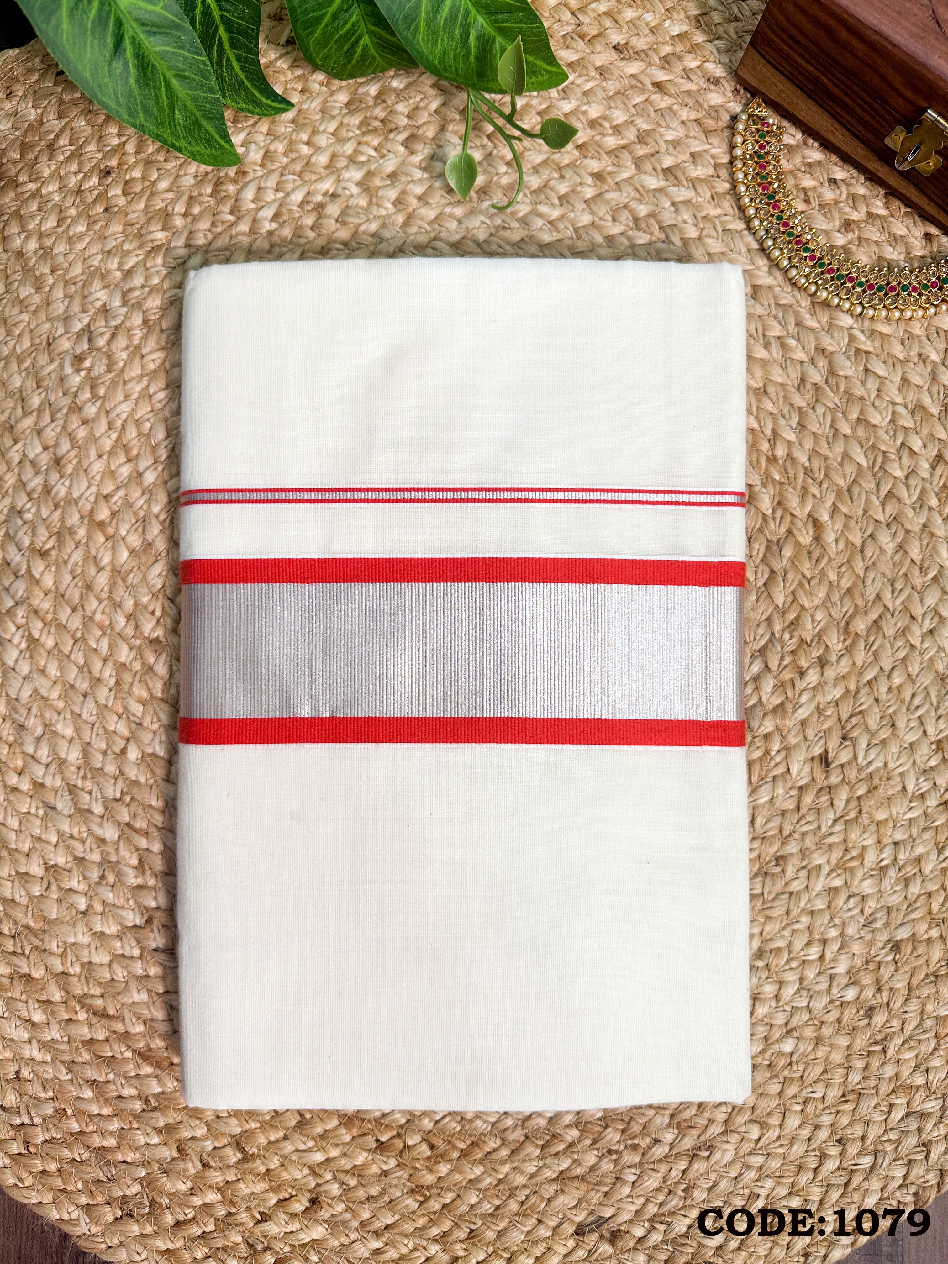 Cotton Half Fine Kasavu Saree with Light Color Border