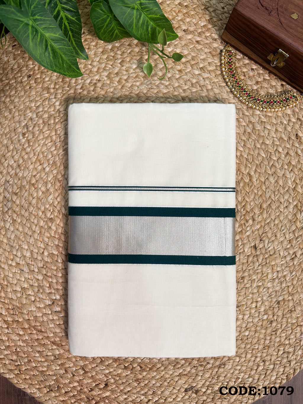 Cotton Half Fine Kasavu Saree with Light Color Border