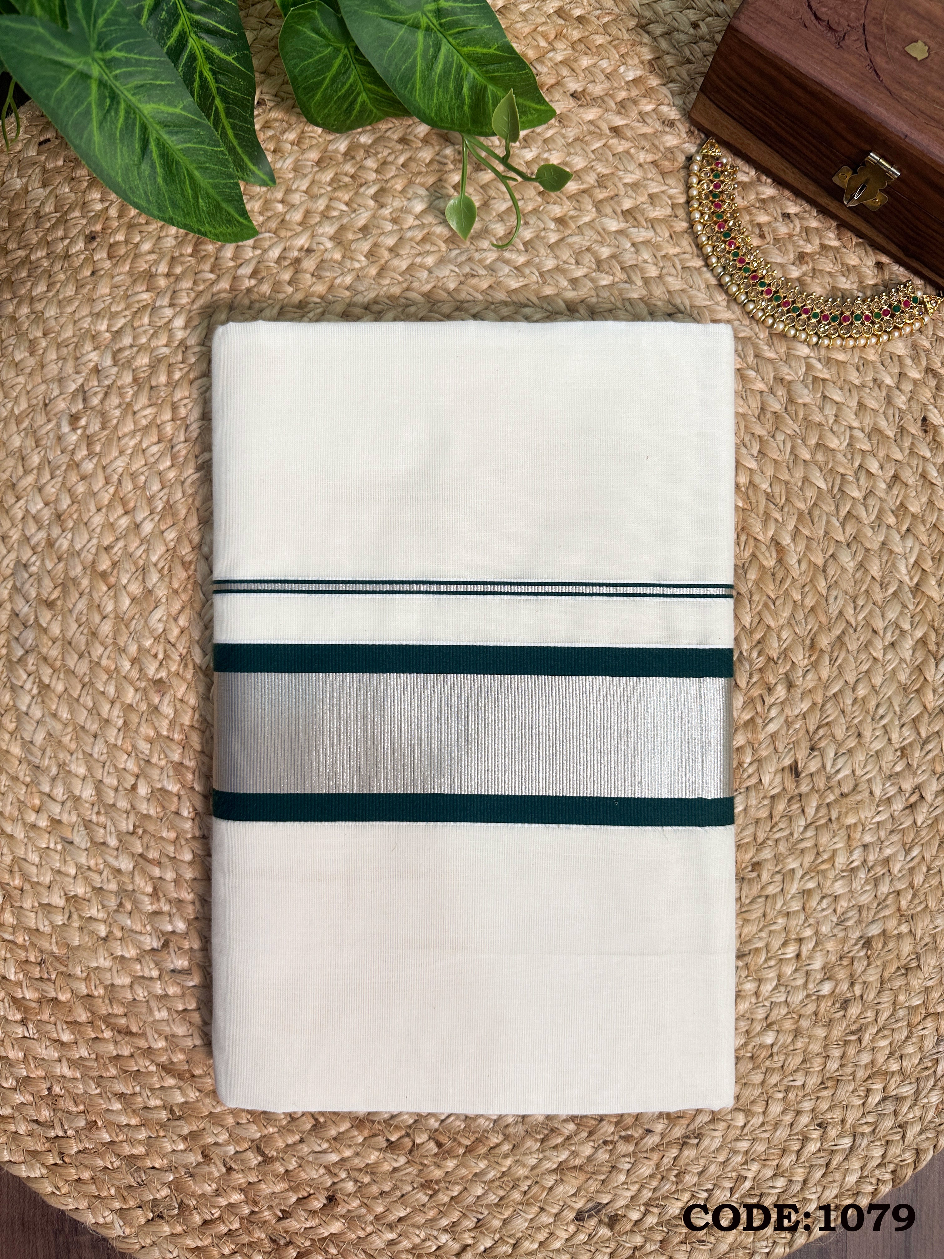 Cotton Half Fine Kasavu Saree with Light Color Border