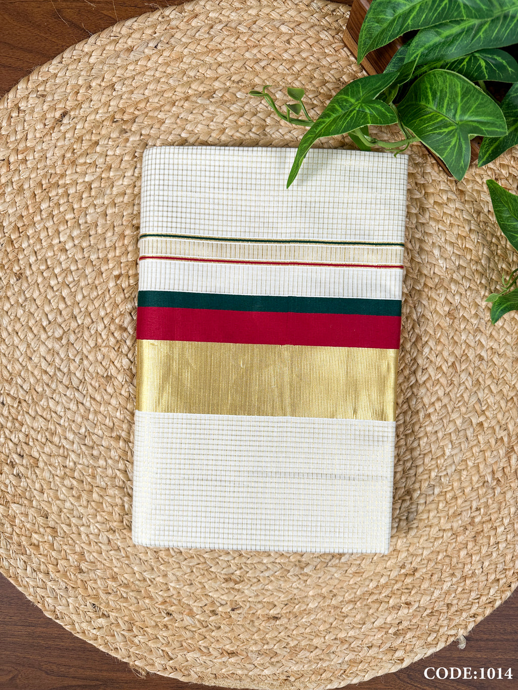 4" Cotton Micro Check HF Saree