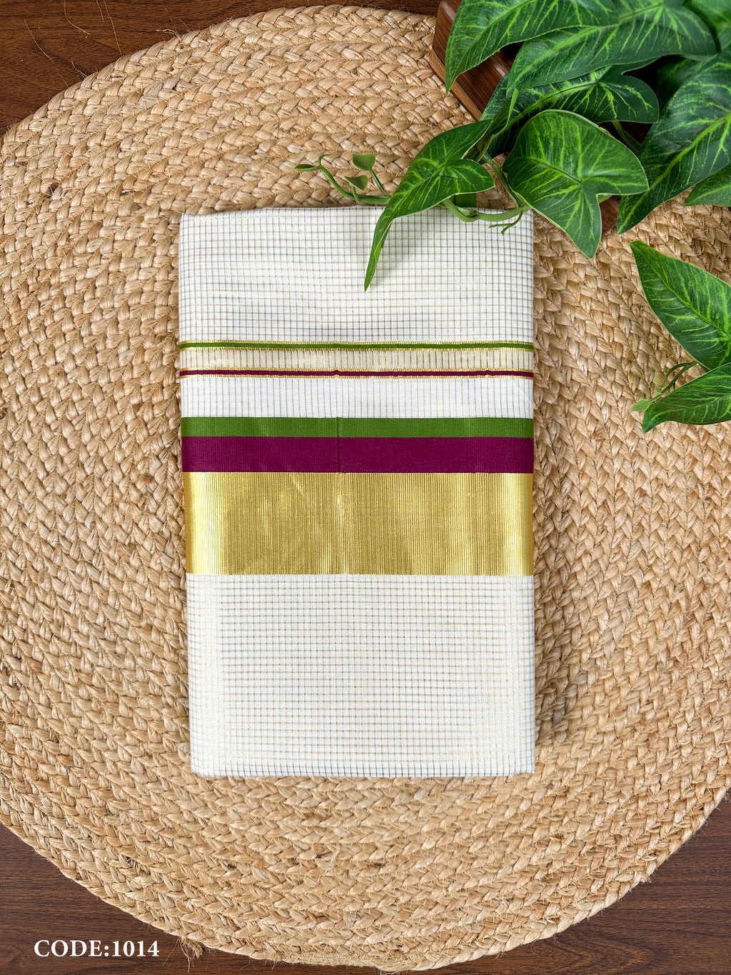 4" Cotton Micro Check HF Saree
