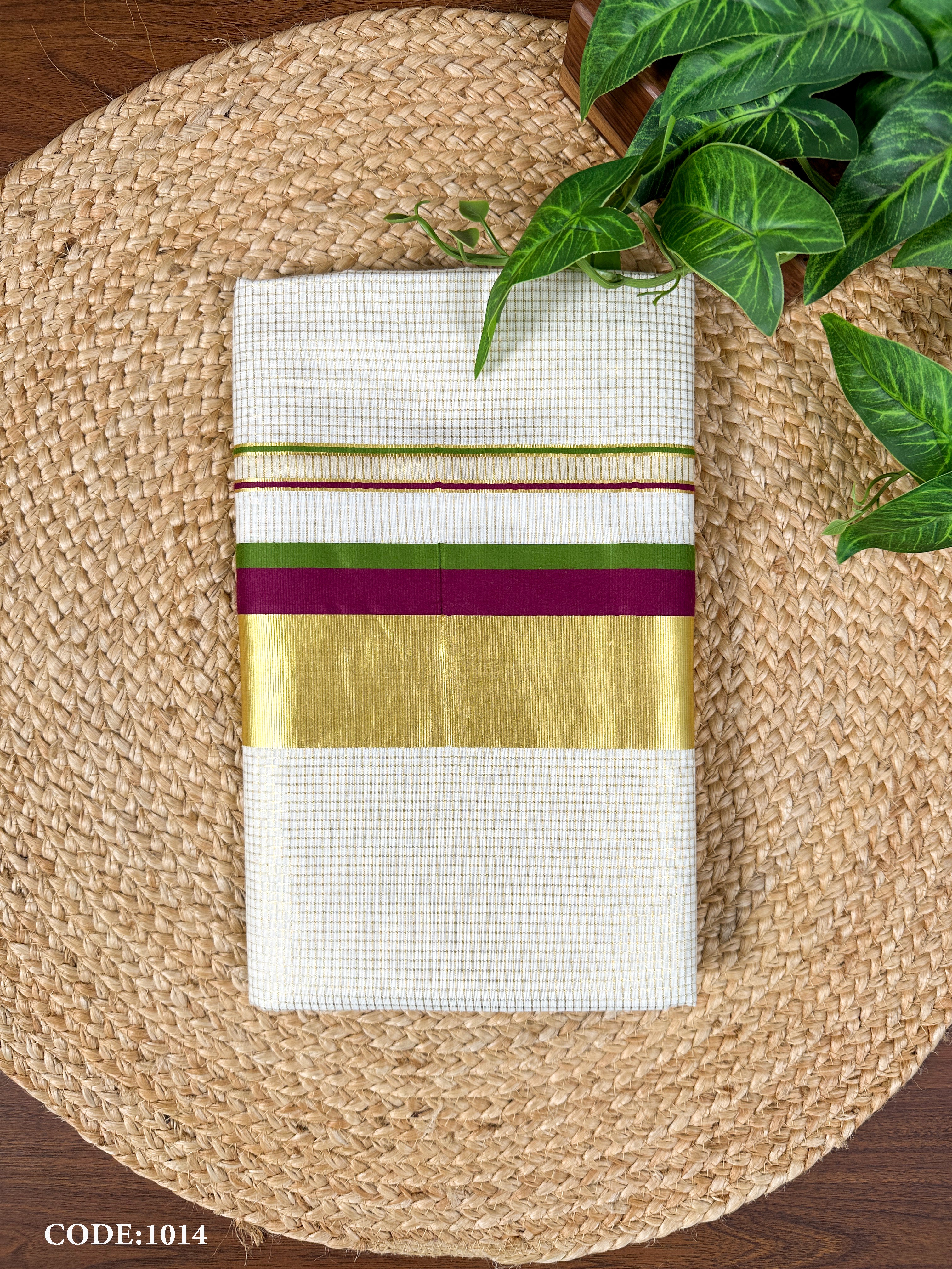 4" Cotton Micro Check HF Saree