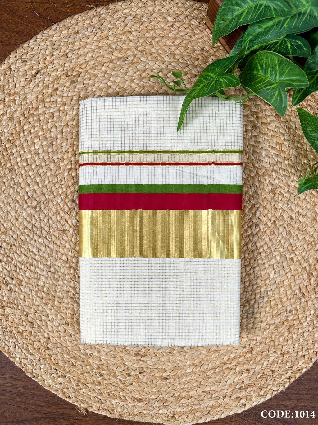 4" Cotton Micro Check HF Saree