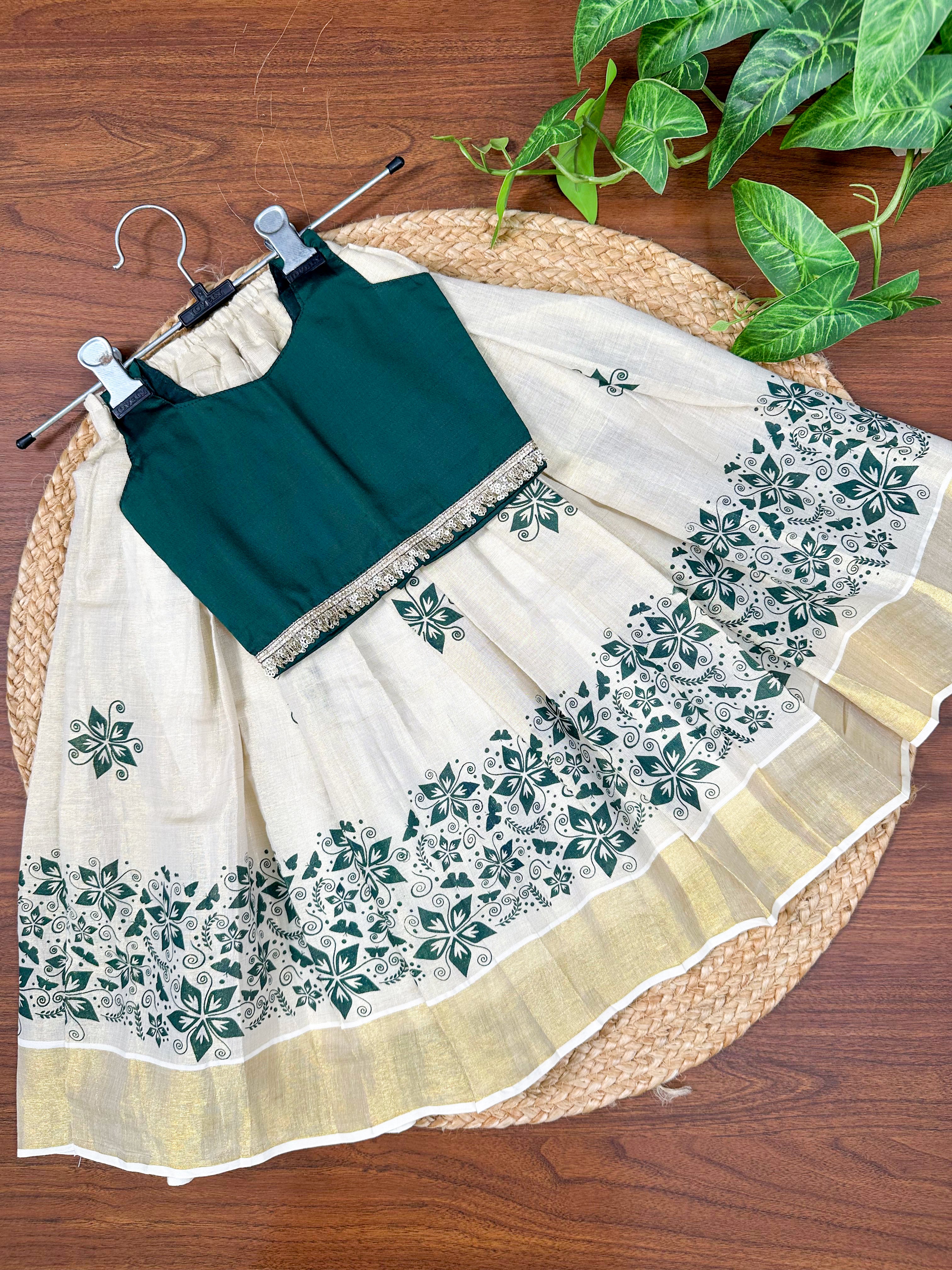Butterfly Printed Tissue Kids Top & Skirt
