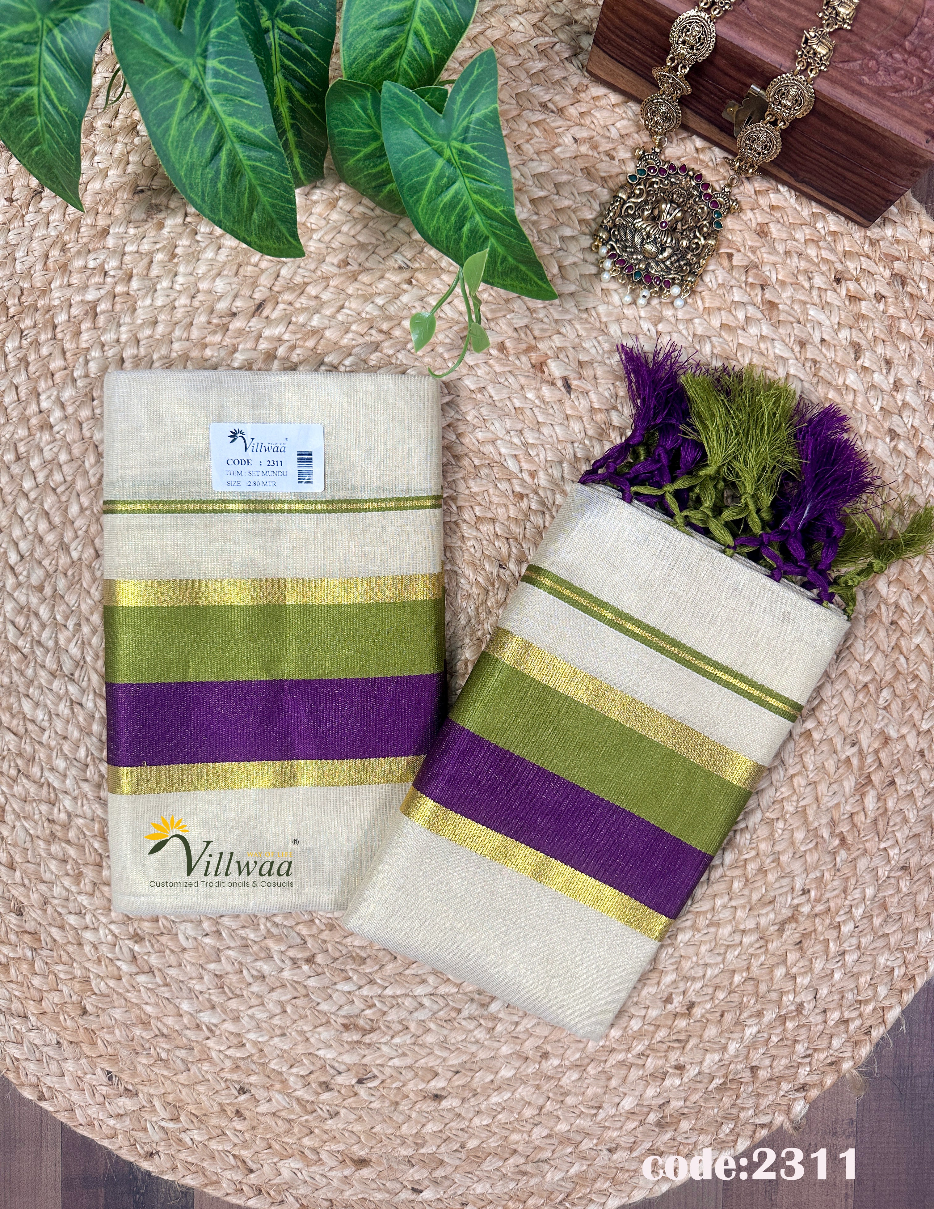 Golden Tissue Set Mundu