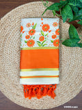 5" G Tissue col Kottaran s.saree Sunflower Print with Kunjalam