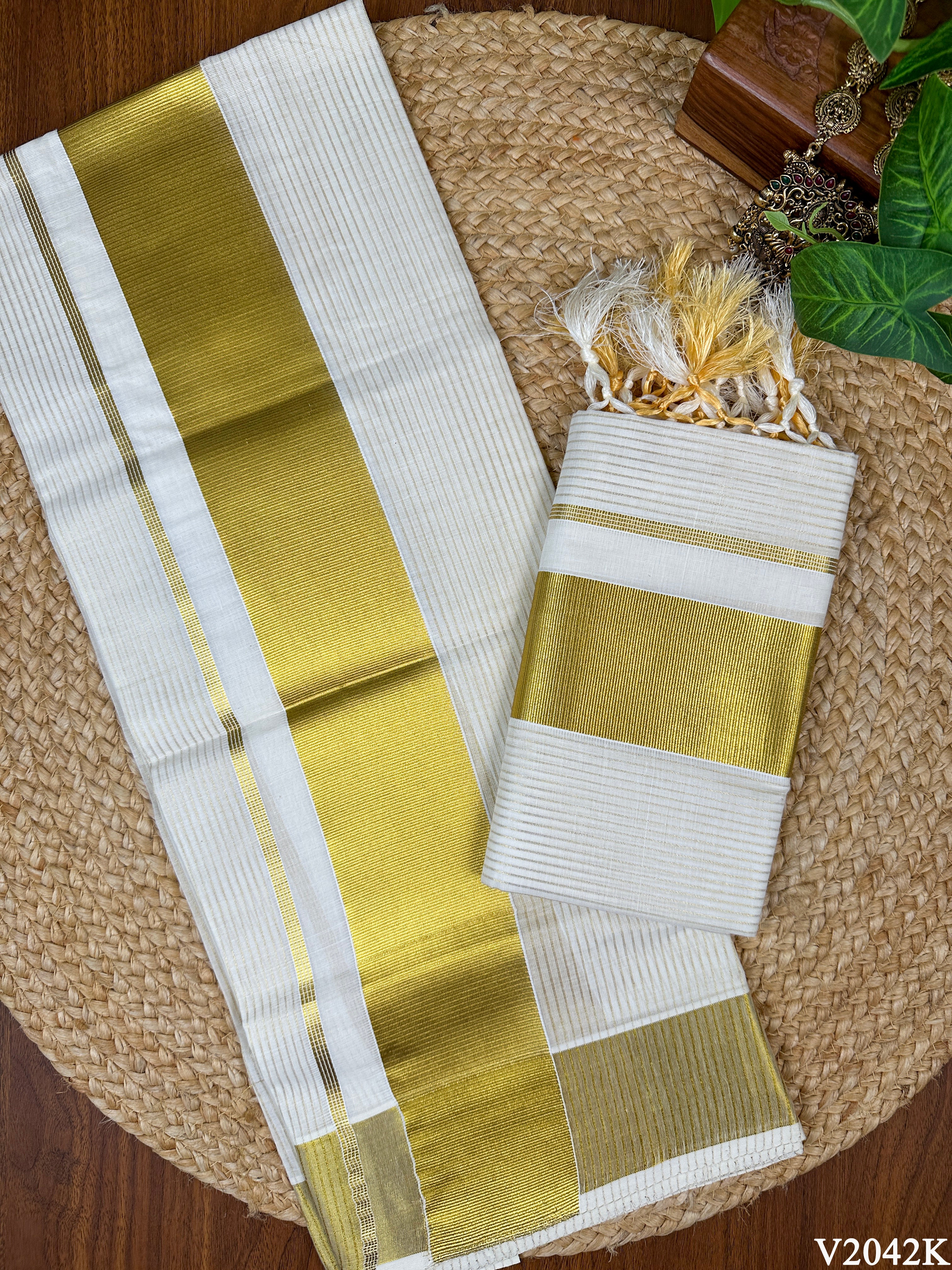 3" Cotton Stripe MJ Set Mundu