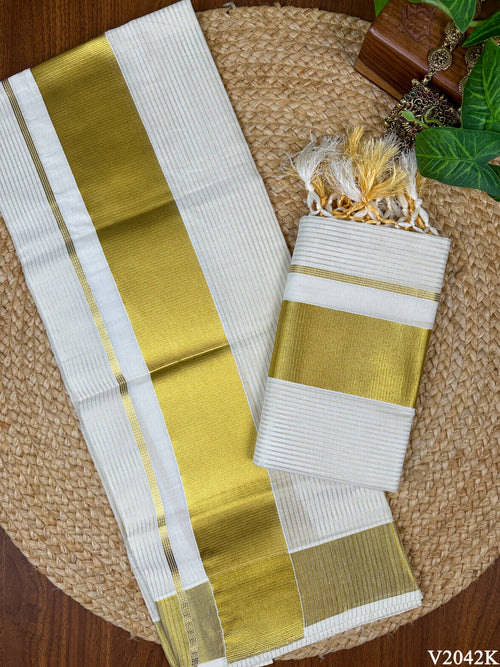 3" Cotton Stripe MJ Set Mundu