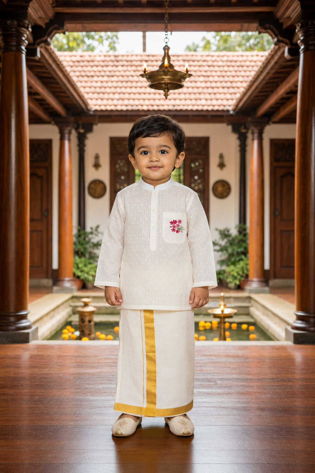 Floral Printed Kids Kurtha